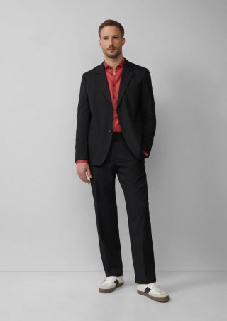 s.Oliver Tailored Fit: Langarmhemd aus Leinen mit elegantem Glanz - pink