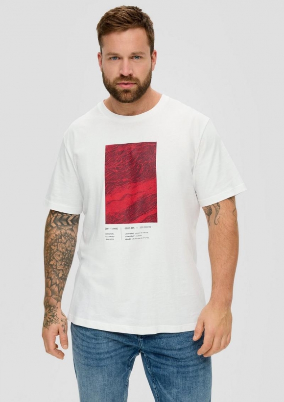 s.Oliver T-Shirt mit Frontprint - weiß