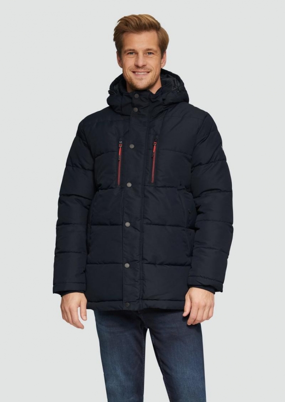 s.Oliver Gesteppter Parka mit abnehmbarer Kapuze - navy