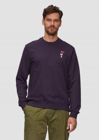 s.Oliver Leichtes Sweatshirt mit Peanuts®-Motiv - aubergine