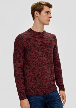 s.Oliver Strickpullover aus Effektgarn - aubergine