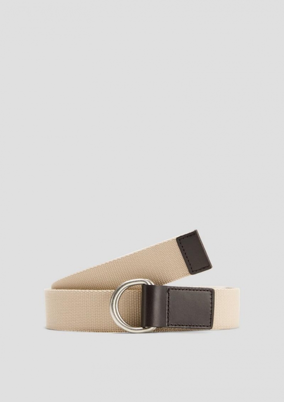 s.Oliver Canvas-Gürtel mit Doppel-D-Ring-Schließe - beige