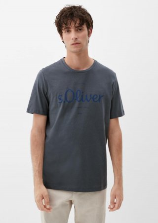 s.Oliver Labelshirt aus Jersey - dunkelgrau