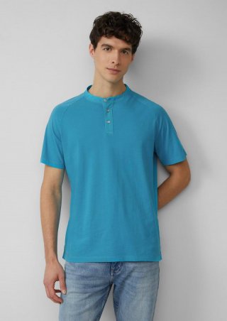 s.Oliver Henley-T-Shirt mit Raglanärmeln und Garment Dye - pastelltürkis