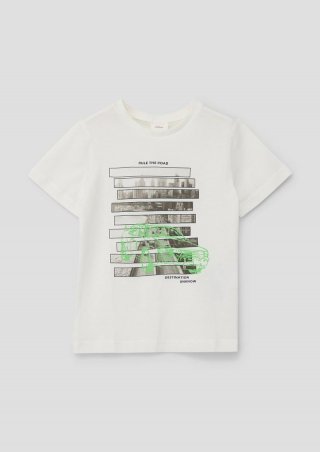 s.Oliver Printshirt im Loose Fit - ecru