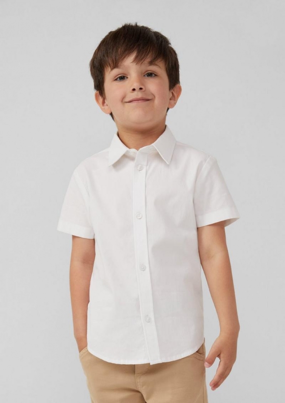s.Oliver Festliches Slim-Fit-Hemd aus Baumwollstretch - weiß