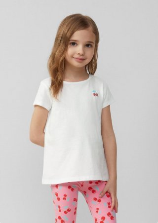 s.Oliver Ausgestelltes T-Shirt mit Printdetail - weiß