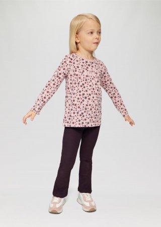 s.Oliver Gerippte Flared-Leggings - aubergine