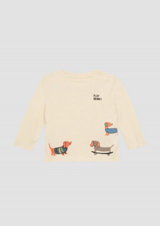 s.Oliver Longsleeve mit Frontprint - helles sand