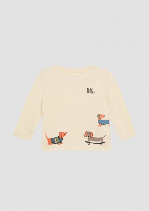 s.Oliver Longsleeve mit Frontprint - helles sand