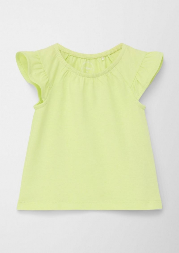 s.Oliver T-Shirt mit Volants - limettengrün