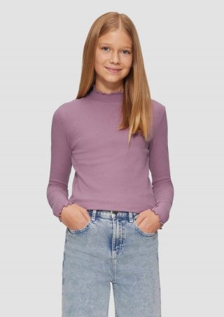 s.Oliver Schmales Rippshirt mit Rollsaum - lavendel