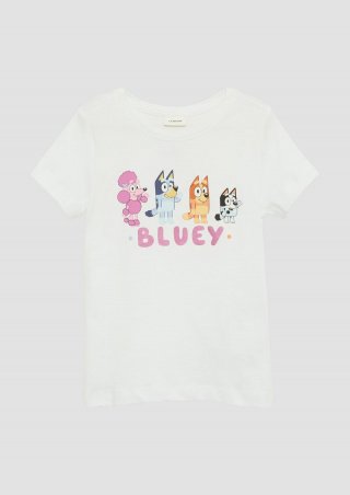 s.Oliver Baumwoll-T-Shirt mit Bluey-Print® - weiß