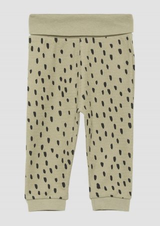 s.Oliver Jogginghose mit Struktur und All-over-Print - olivgrün