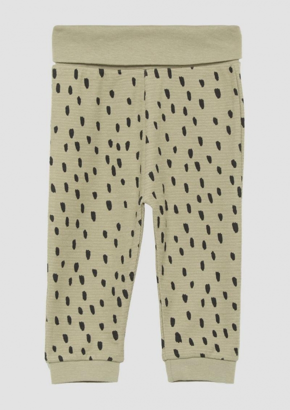 s.Oliver Jogginghose mit Struktur und All-over-Print - olivgrün
