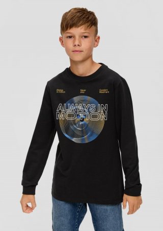 s.Oliver Longsleeve mit Frontprint - schwarz