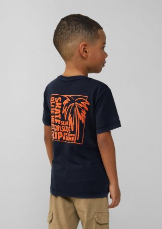 s.Oliver T-Shirt mit Print und Wascheffekt - navy