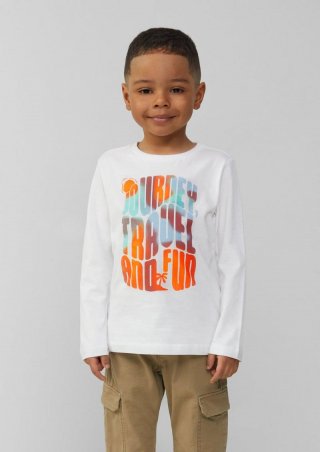 s.Oliver Jersey-Longsleeve mit Frontprint - weiß