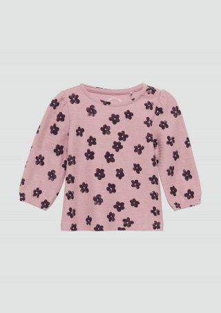 s.Oliver Ausgestelltes Longsleeve mit Struktur und All-over-Print - zartrosa