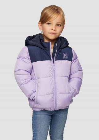 s.Oliver Wattierte Jacke mit Glitzer-Print und Fleecefutter - lavendel