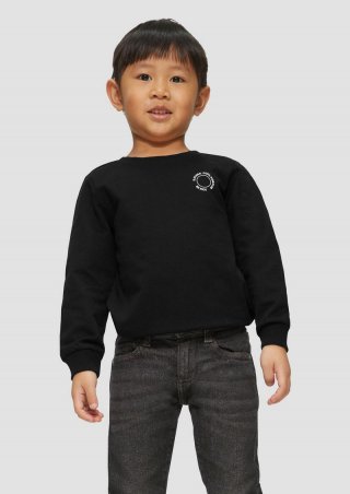 s.Oliver Unisex Sweatshirt mit Rippbündchen und kleinem Print-Detail - schwarz