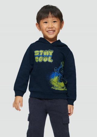 s.Oliver Wärmendes Kapuzen-Sweatshirt mit Frontprint - navy