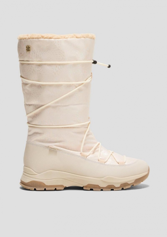 s.Oliver Tex-Stiefel in glänzender Optik - creme