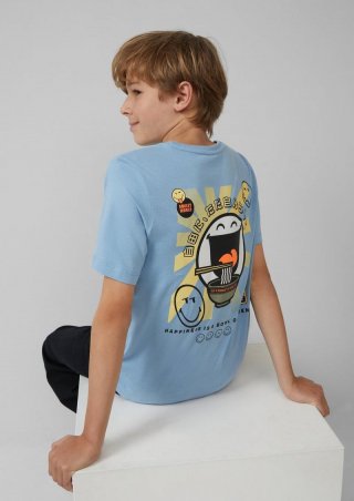 s.Oliver T-Shirt mit Smiley®-Print - himmelblau