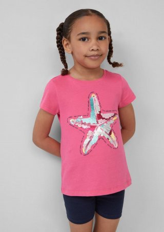 s.Oliver T-Shirt im A-Shape mit Wendepailletten - pink