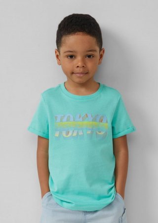 s.Oliver Jersey-T-Shirt mit Frontprint - türkis