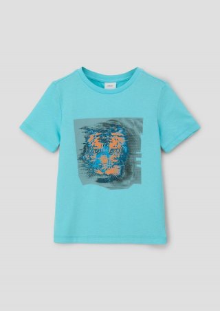 s.Oliver T-Shirt mit Frontprint - helles türkis