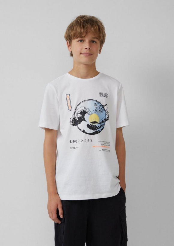 s.Oliver T-Shirt mit Frontprint - weiß