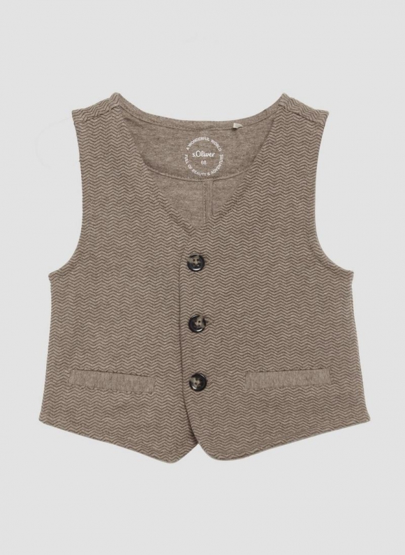 s.Oliver Festive Weste aus Sweatstoff - karamell