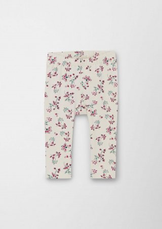 s.Oliver Leggings mit floralem Print - helles beige