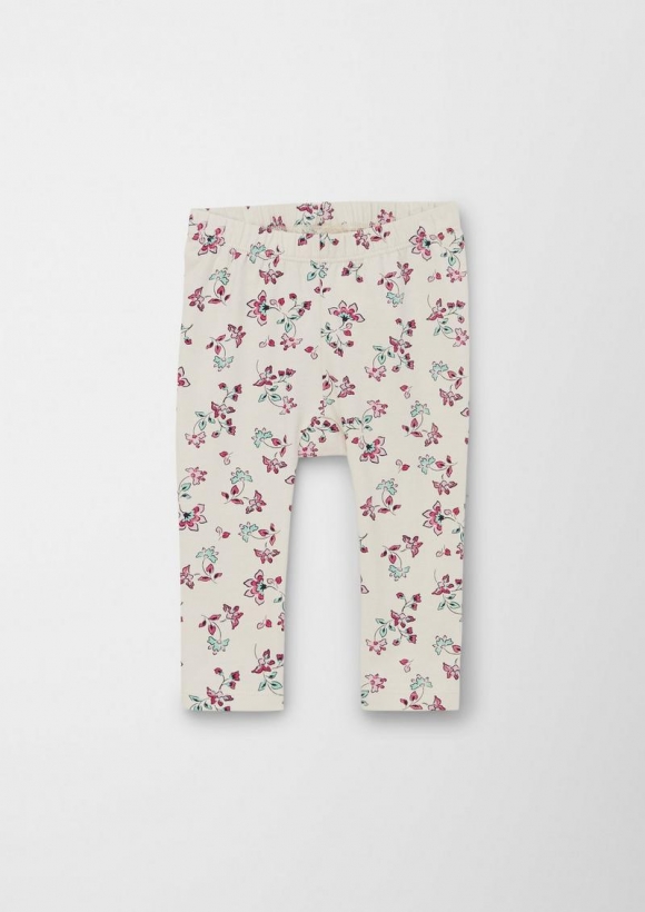 s.Oliver Leggings mit floralem Print - helles beige