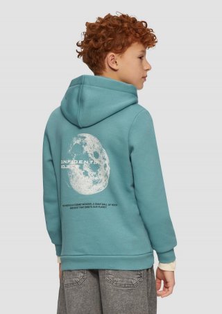 s.Oliver Wärmender Hoodie aus schwerer Sweat-Ware mit Rückenprint - petrol