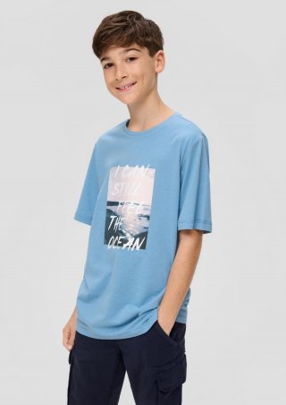 s.Oliver T-Shirt mit Frontprint - hellblau