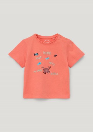 s.Oliver T-Shirt mit Grafik-Print - papaya
