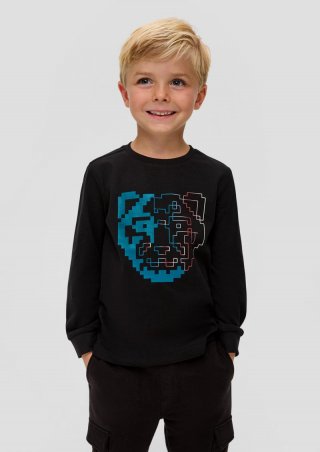 s.Oliver Longsleeve mit Grafikprint - schwarz