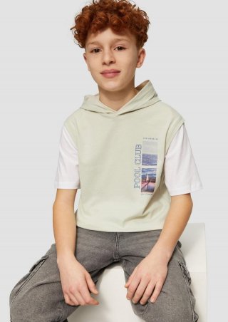 s.Oliver T-Shirt in Two-Layering-Optik - creme