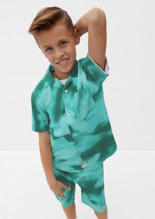s.Oliver Regular: Shorts mit Allover-Print - türkis