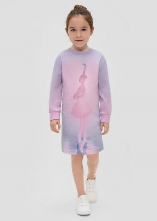 s.Oliver Kleid mit Farbverlauf und Frontprint - flieder