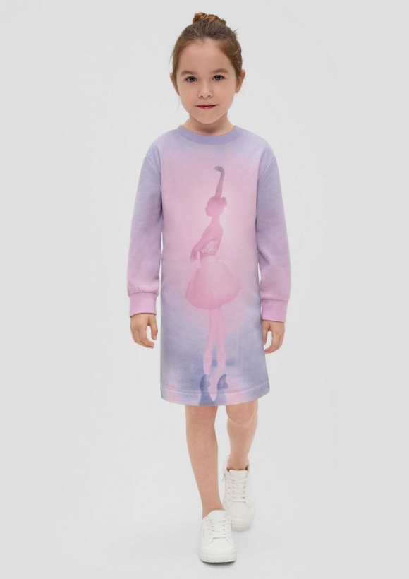 s.Oliver Kleid mit Farbverlauf und Frontprint - flieder