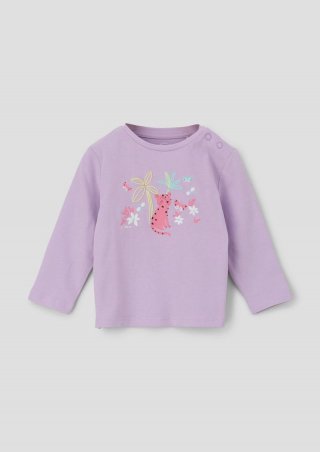 s.Oliver Longsleeve mit Frontprint - lavendel
