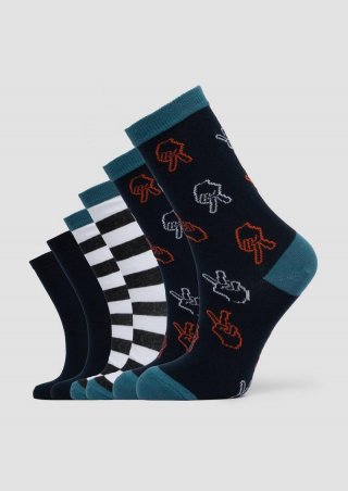 s.Oliver Gemusterte Langschaftsocken im 6er-Pack - weiß