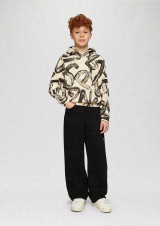 s.Oliver Baggy-Hose / Relaxed Fit / Mid Rise / Wide Leg - schwarz