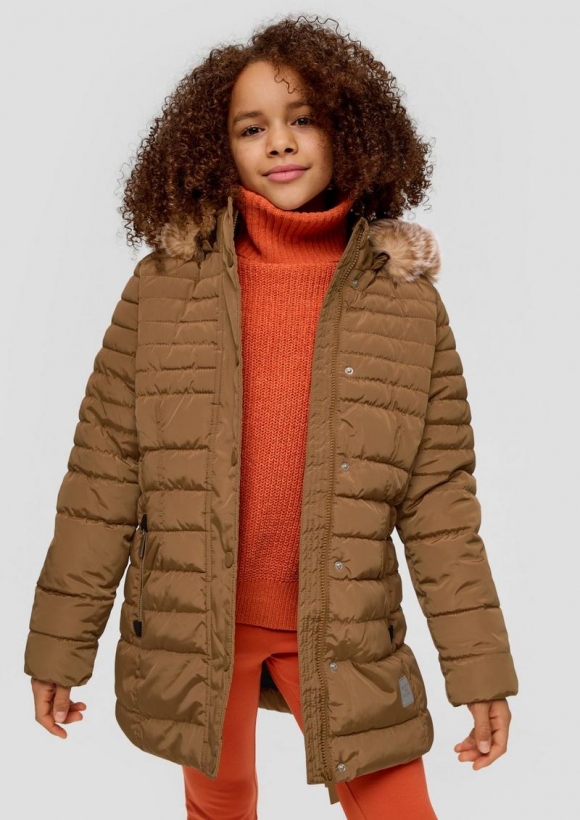 s.Oliver Steppjacke mit Kunstfellblende - sandstein
