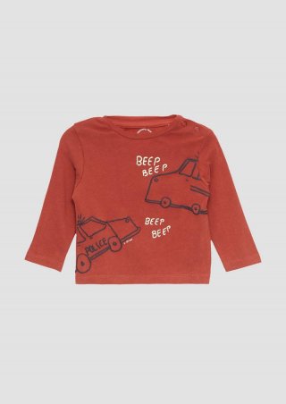 s.Oliver Langarmshirt mit Frontprint - rubinrot