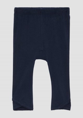 s.Oliver Leggings mit Gummibund und Detail am Saum - navy