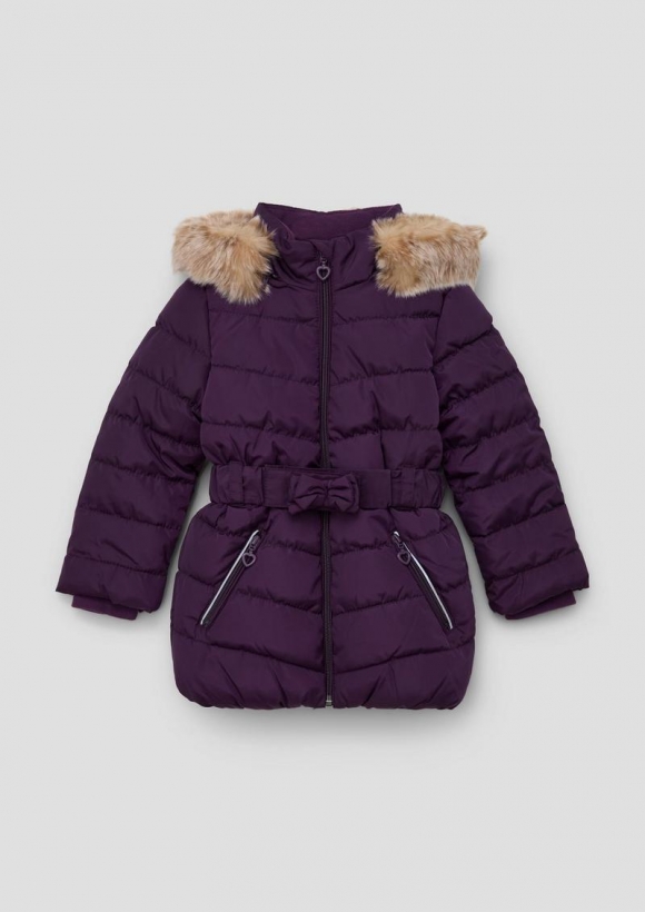 s.Oliver Steppjacke mit abnehmbarem Kunstfell - lila